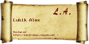 Lubik Alex névjegykártya