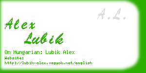 alex lubik business card